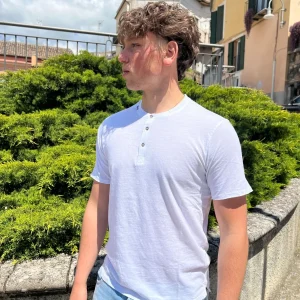 T-shirt Uomo Serafino in Cotone Leggero – Made in Italy