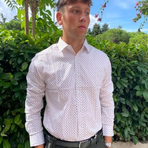 camicia fantasia uomo slim elasticizzata