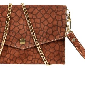POCHETTE DONNA IN PELLE SCAMOSCIATA STAMPATA MOD. 404
