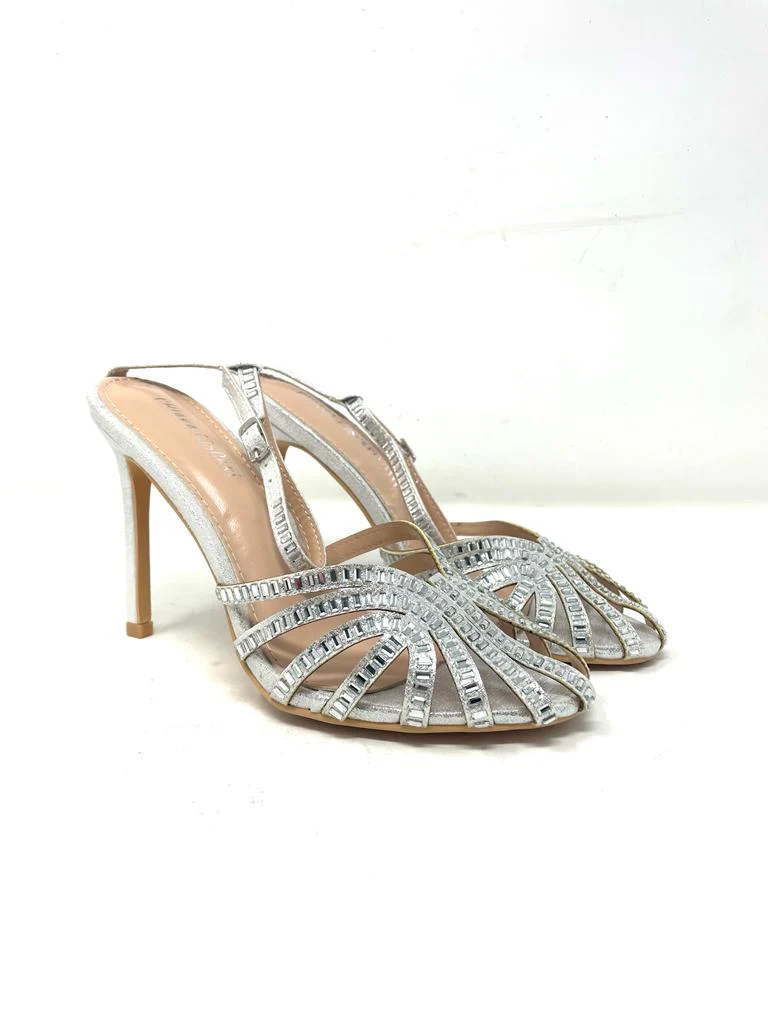 sandalo traforato con pietre tacco  comodo 7cm