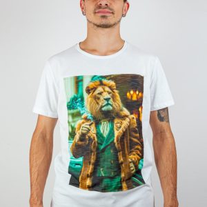 T-shirt leone con doppiopetto