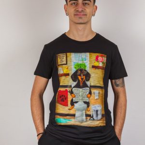 t-shirt uomo con bassotto