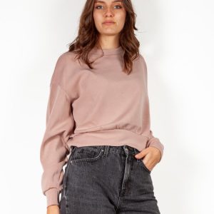 Felpa crop in modal rosa