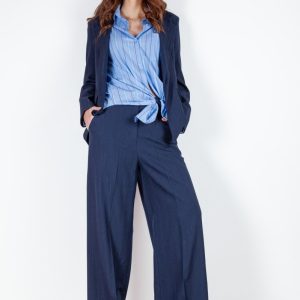 Tailleur gessato blu