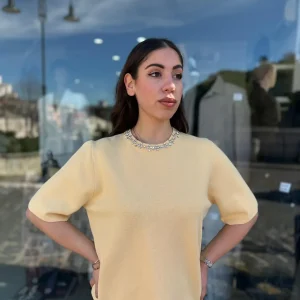 Maglia con apllicazioni effetto colier Mezza Manica – Donna