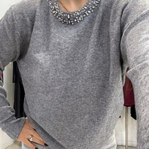 Maglia girocollo gioiello