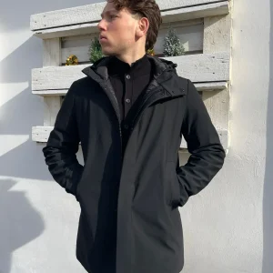 Giaccone giubbotto lungo tessuto tecnico