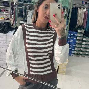 Maglia gilet a righe